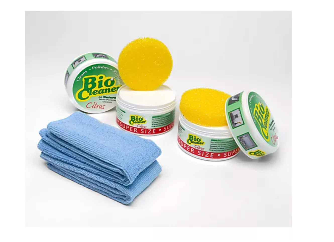 Bio Cleaner Set of (2) 17.5oz Cleaning Clays w/ Towels and Sponges