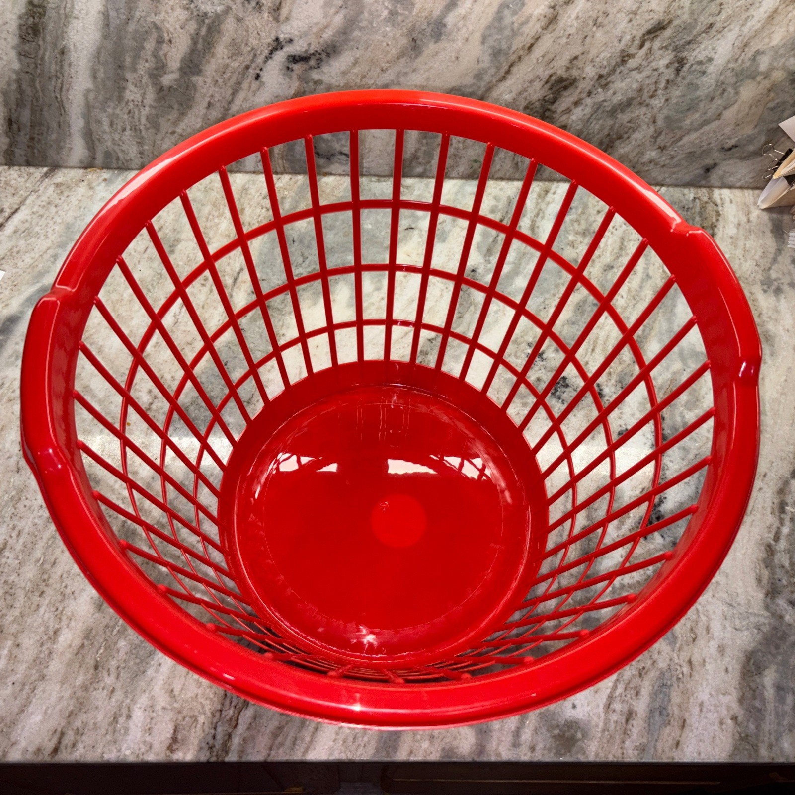 Large Slotted Plastic Laundry Red Basket 12×17.5-in-Brand New-SHIPS N 24 HOURS