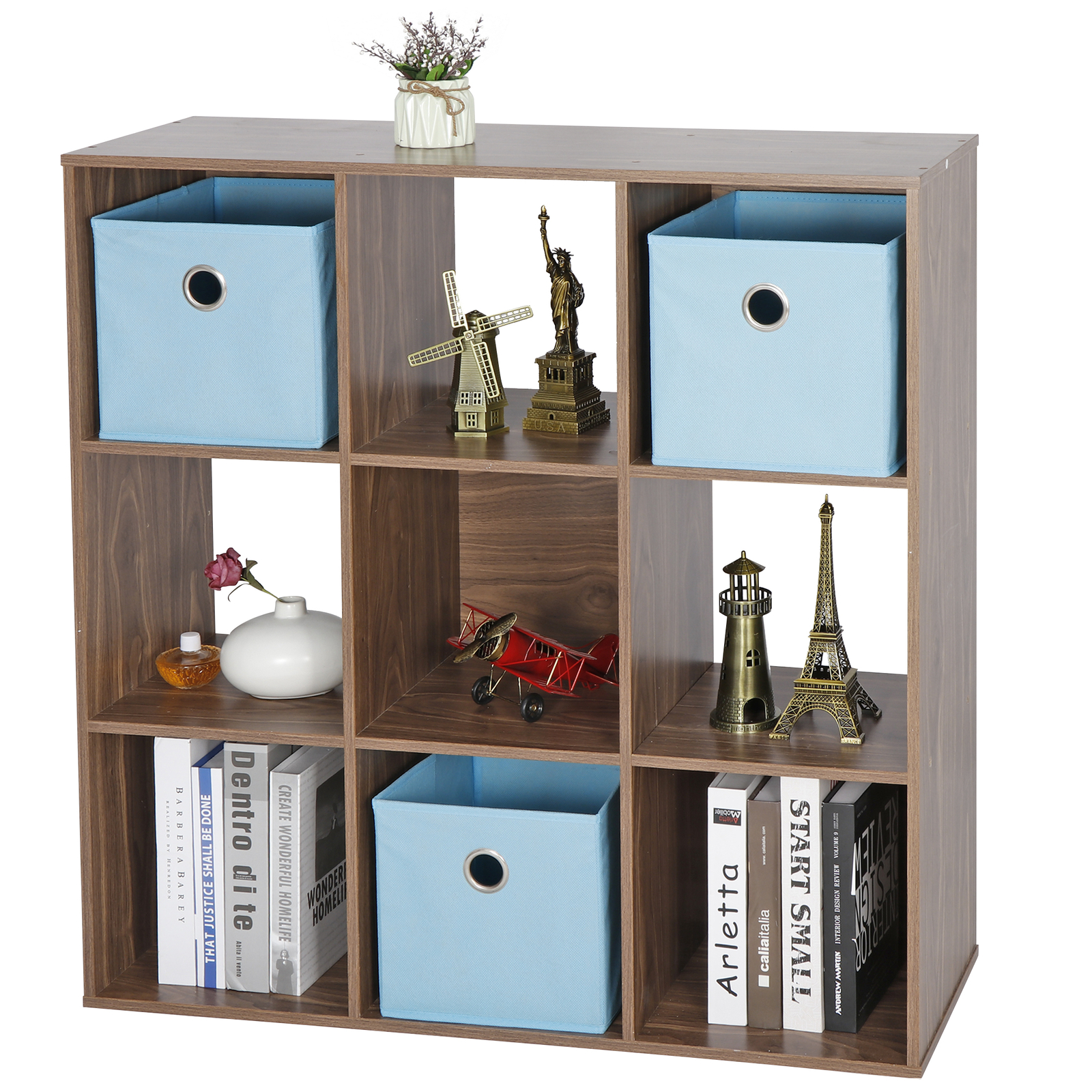 9-Cube Closet Organizer Storage Shelves Save Space Indoor Study Bookshelves