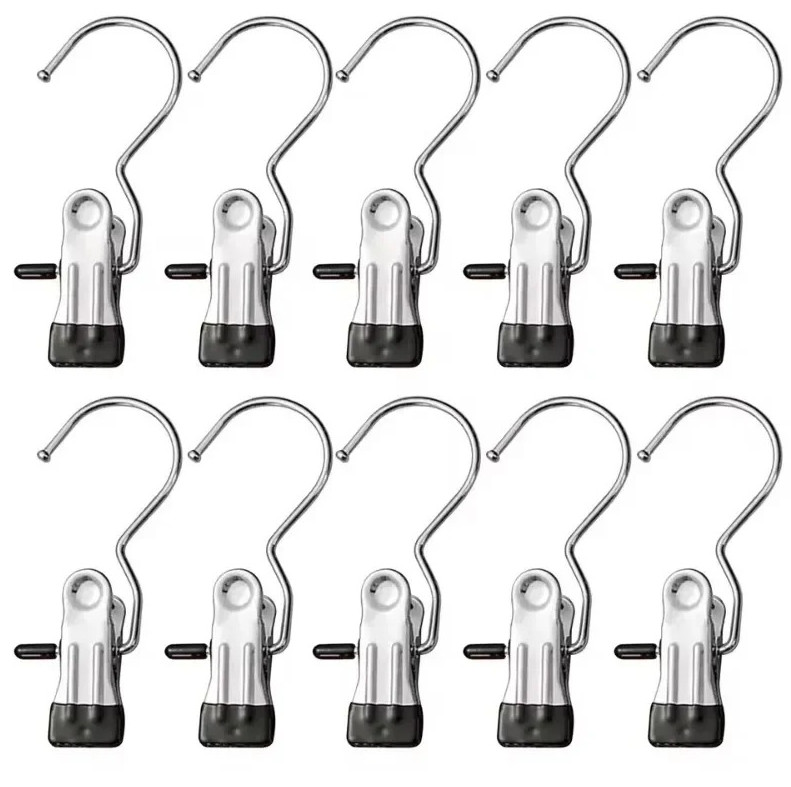 20pcs Stainless Steel Clothespins Durable Hanging Clips for Laundry & Storage