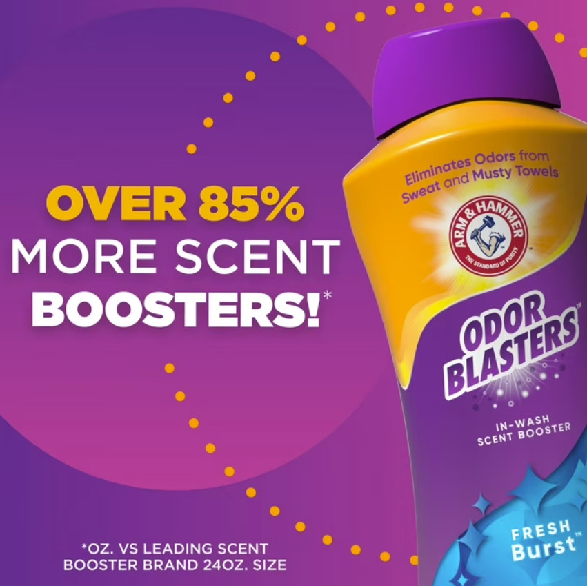 (4 pack) ARM & HAMMER Odor Blasters In-Wash Scent Booster, 45 Oz