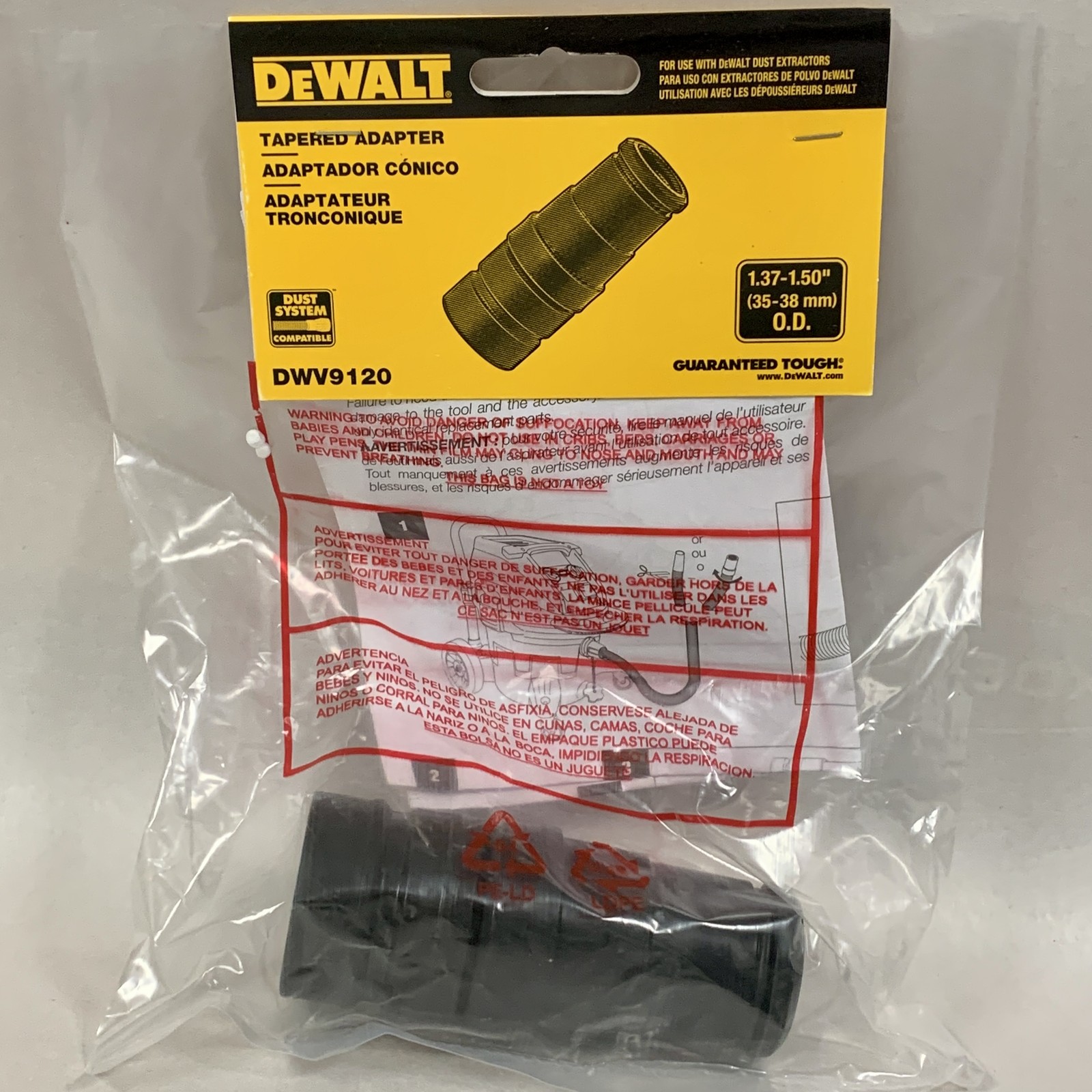 DEWALT DWV9120 35MM Rubber Adapter For Dust Extractors