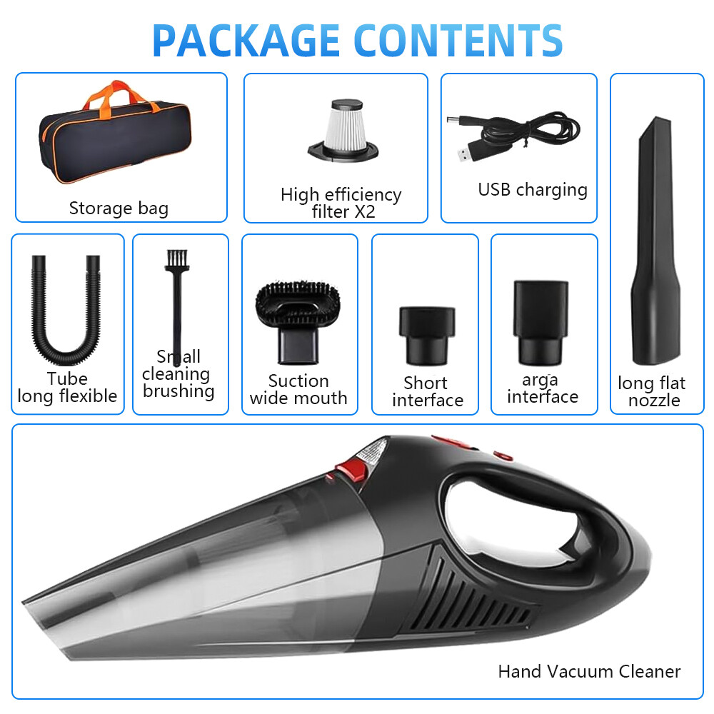 Portable Cordless Hand Held Vacuum Cleaner Recharge Car Auto Home Duster LED US