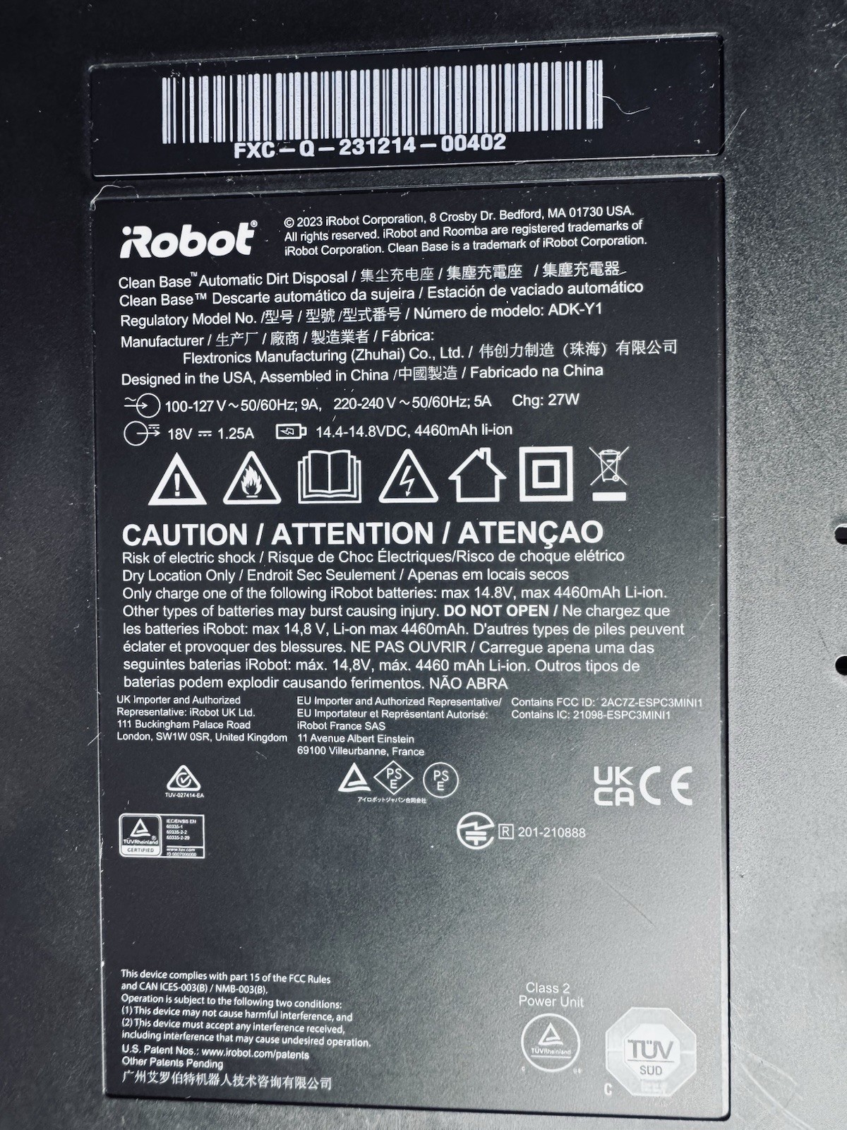 OEM iRobot Roomba j7+ j9+ Mop Combo Auto Fill Automatic Clean Base Charging Dock