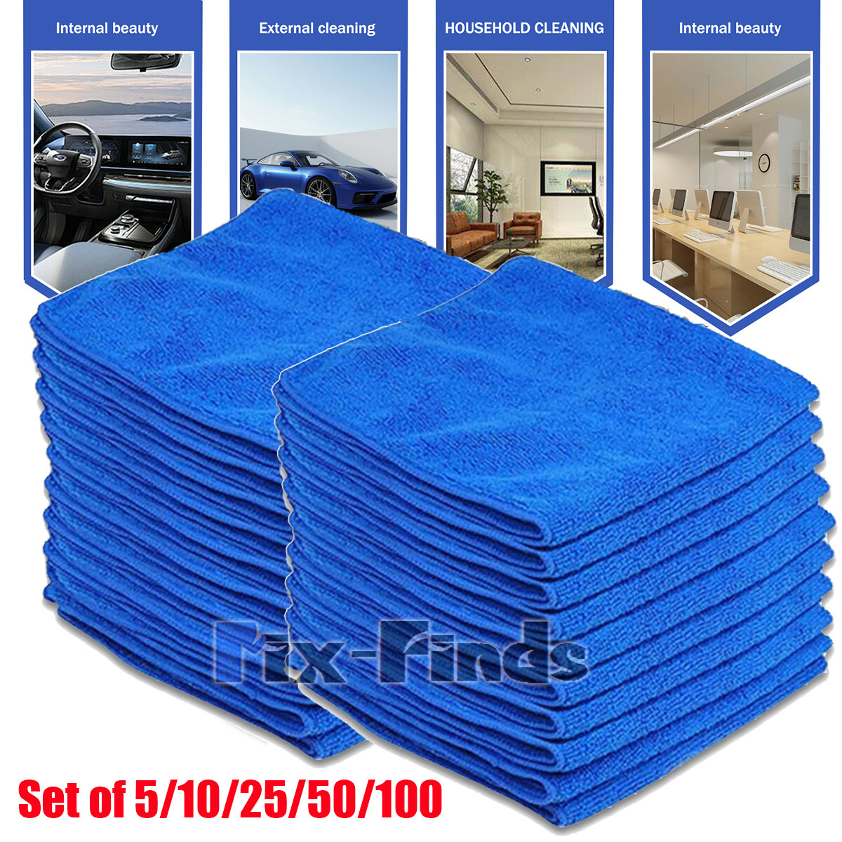 Microfiber Cleaning Cloth Towel Rag Car Polishing No Scratch Auto Detailing LOT