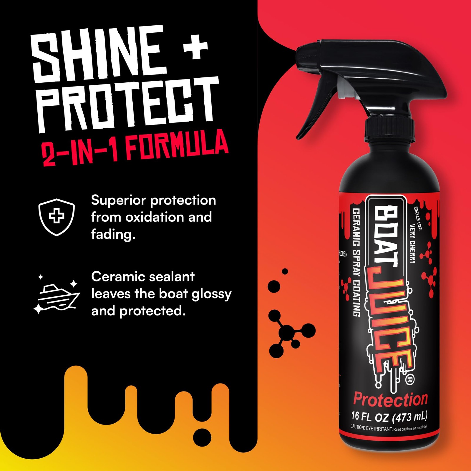 Boat Ceramic Coating Wax Spray Marine Shine Protection Very Cherry Scent 16oz