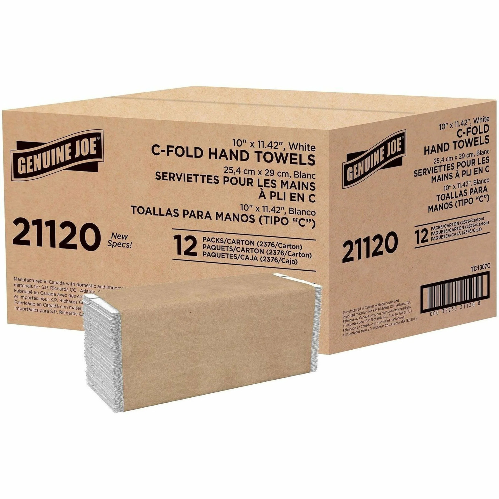 Genuine Joe C-Fold Towels 1-Ply 13″x10-1/8″ 200 Towels/PK 12/CT WE 21120