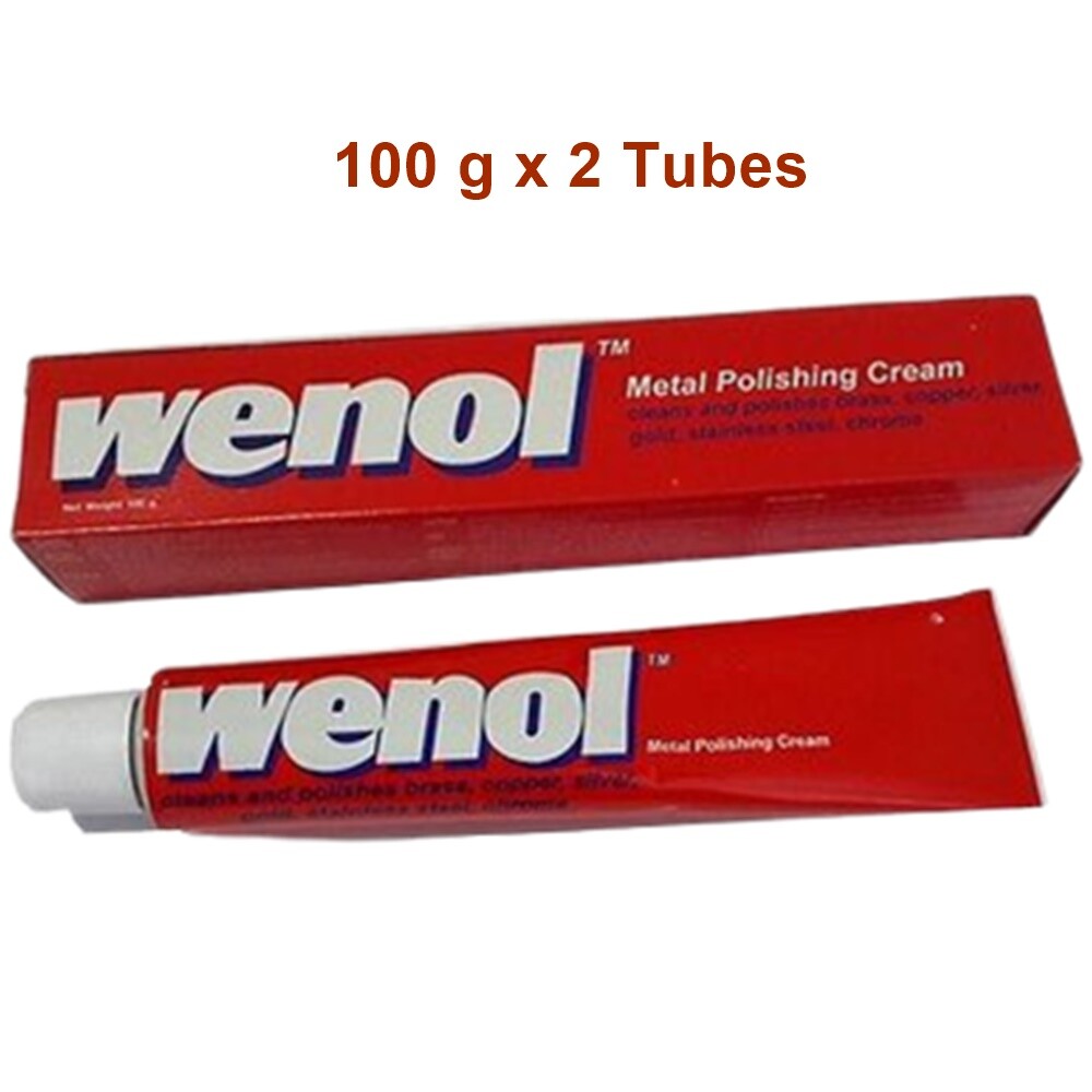 WENOL Metal Polishing Cream Brass Stainless Steel Aluminum Silver Gold 100 g x 2