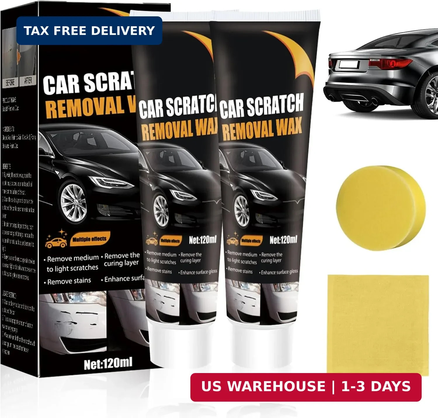 2Pcs Car Scratch Remover Wax, Professional Scratch Remover for Vehicles, Car Scr
