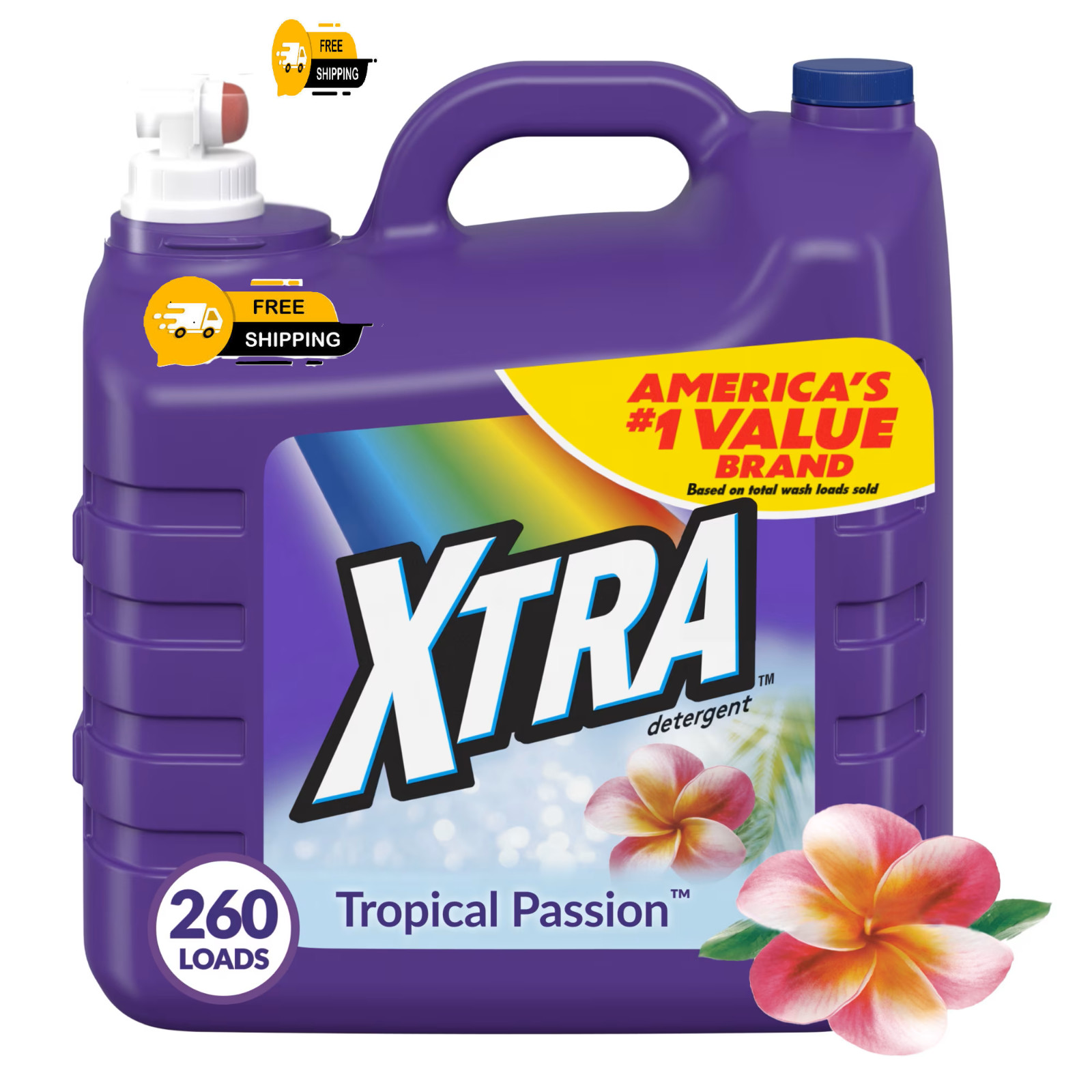 Xtra Tropical Passion, 260 Loads Liquid Laundry Detergent, 312 fl oz