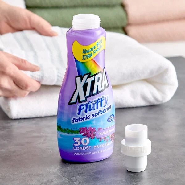 (●’◡’●) 2 Pack- XTRA Tropical Passion Nice N Fluffy Fabric Softener 25 Fl. Oz