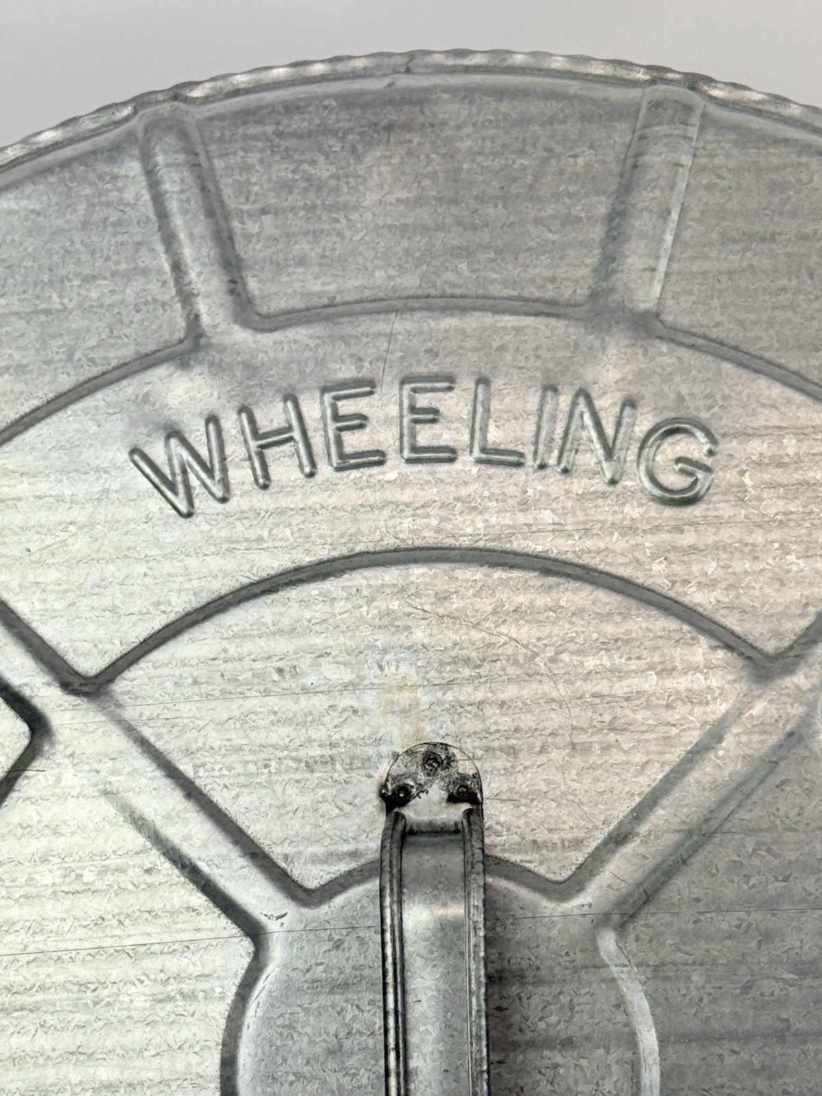 Vintage NOS Wheeling Galvanized Steel 920 18” Garbage Trash Can Lid Never Used
