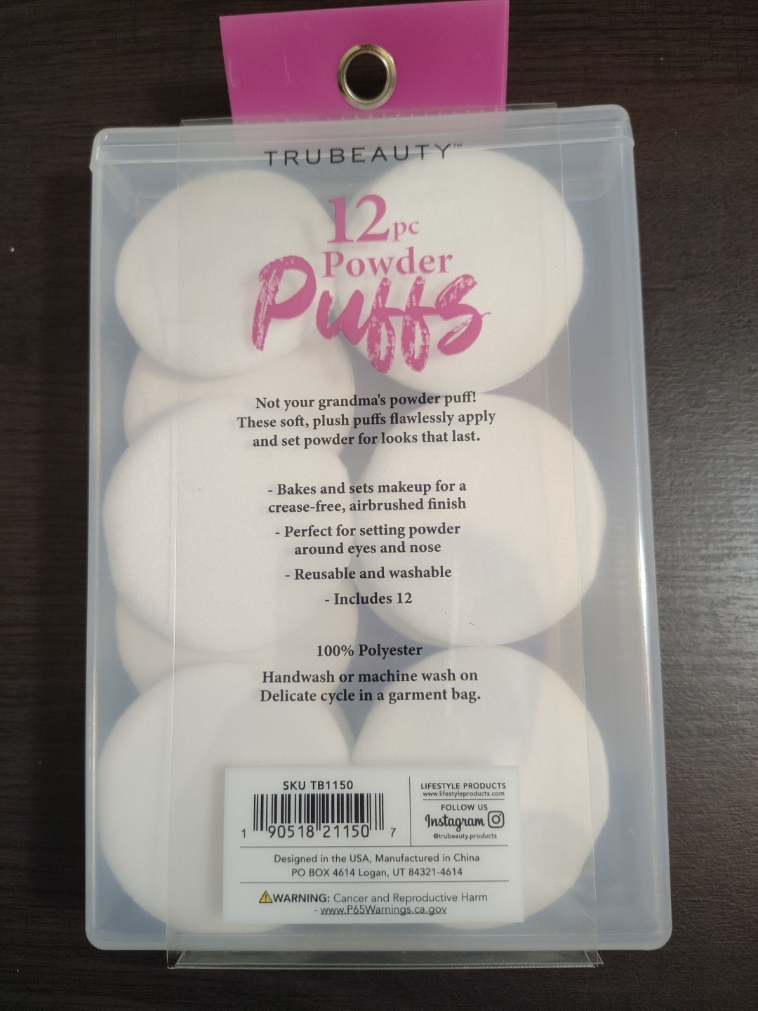 Lot Of 2 Beauty 12 Piece Power Puffs Black And White New