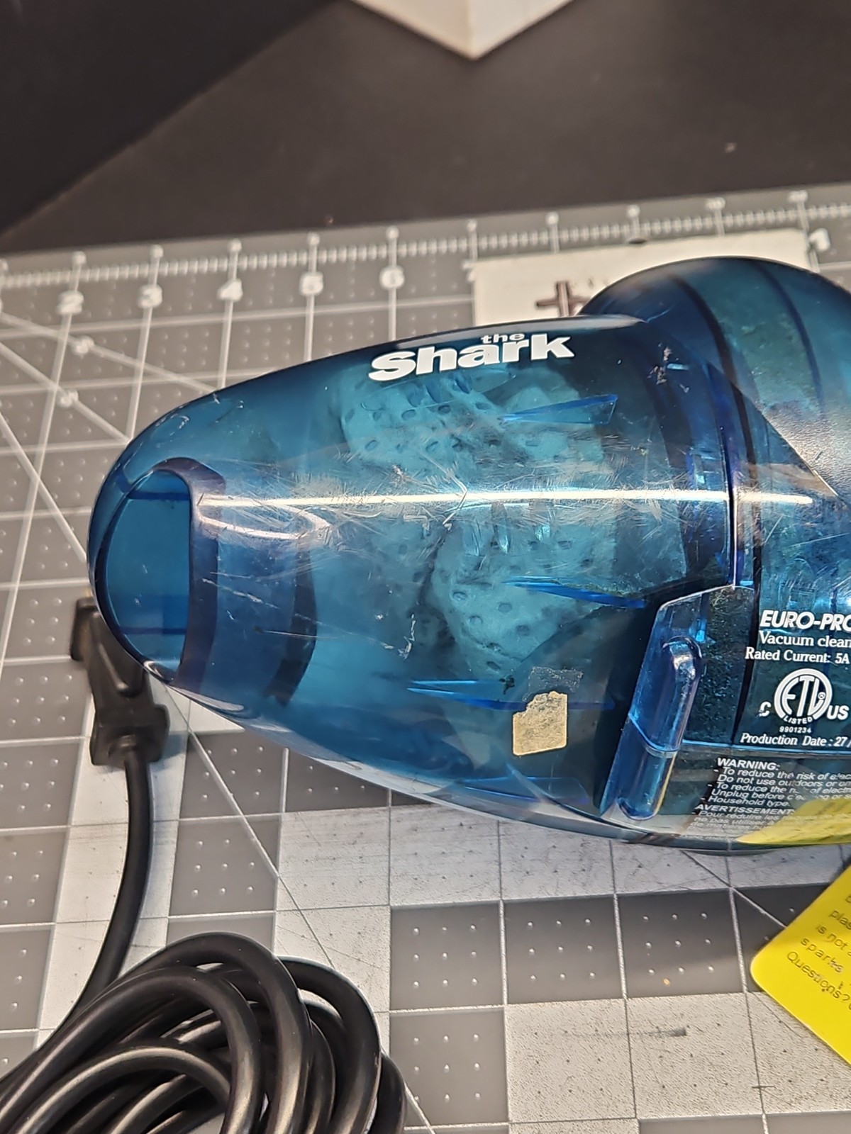 Shark Euro-Pro X Handheld Vacuum 600W Blue Corded Lightweight Small Home Cleaner