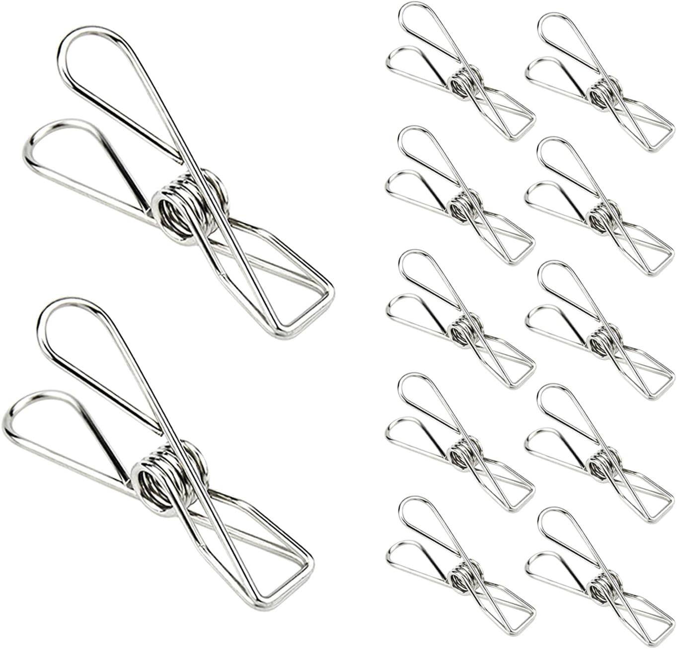 Laundry Clothes Pins Clips 50 Pack, Stainless Steel Heavy Duty Laundry Peg Metal