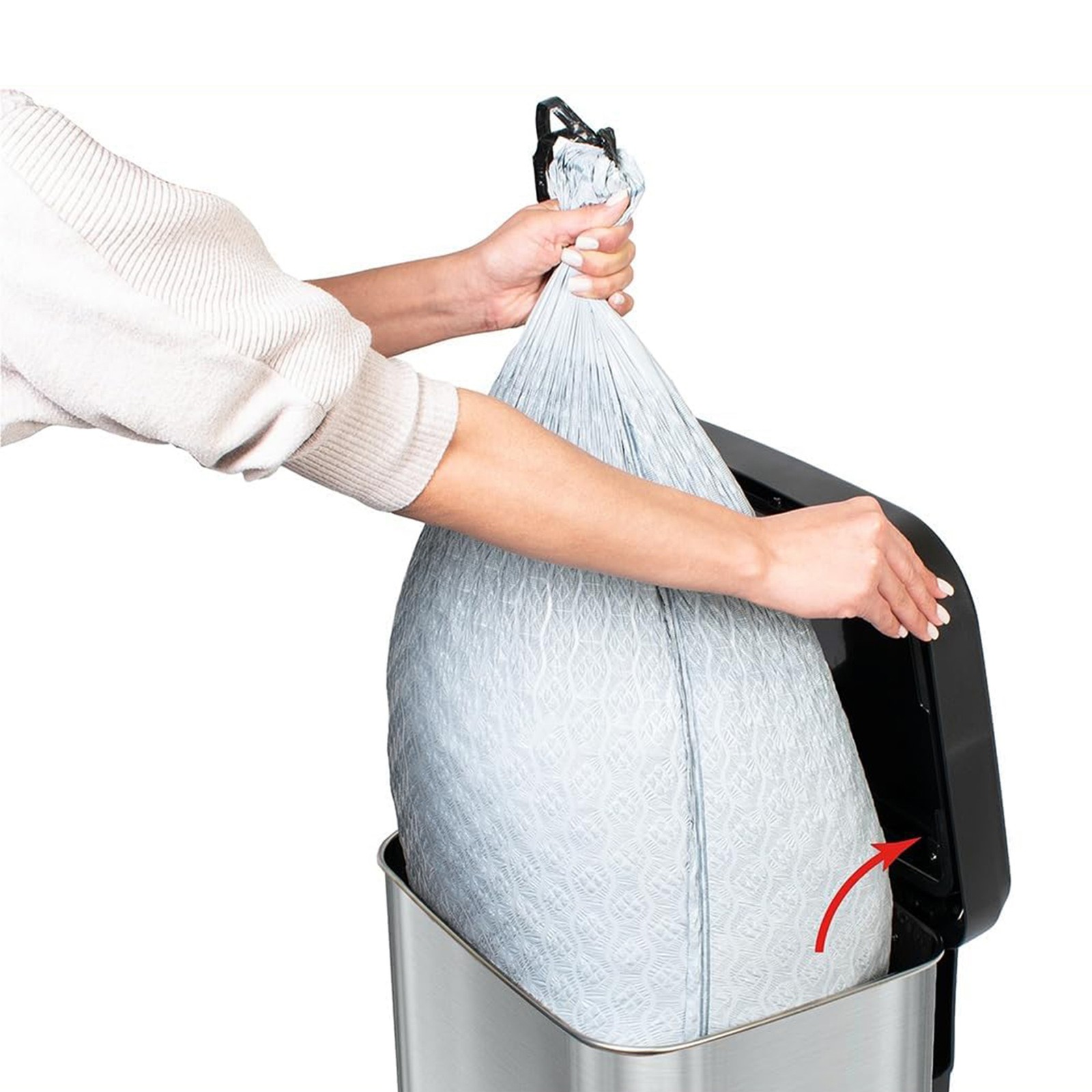 Glad Step Trash Can, Soft Close Lid Bin with Odor Protection, 13 Gal (Used)