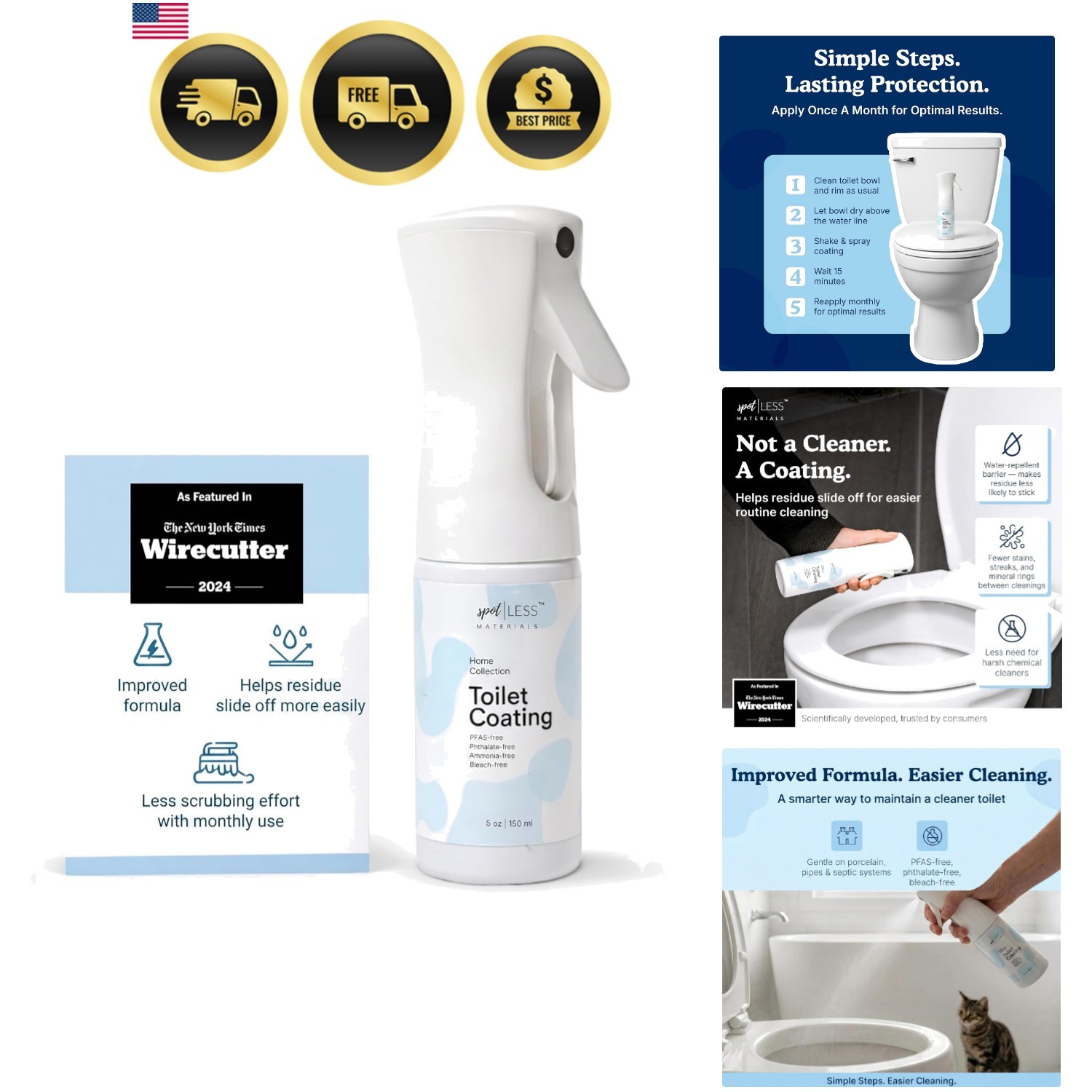Toilet Coating Spray for Ceramic & Porcelain Bowls, Liquid Surface Coating De…