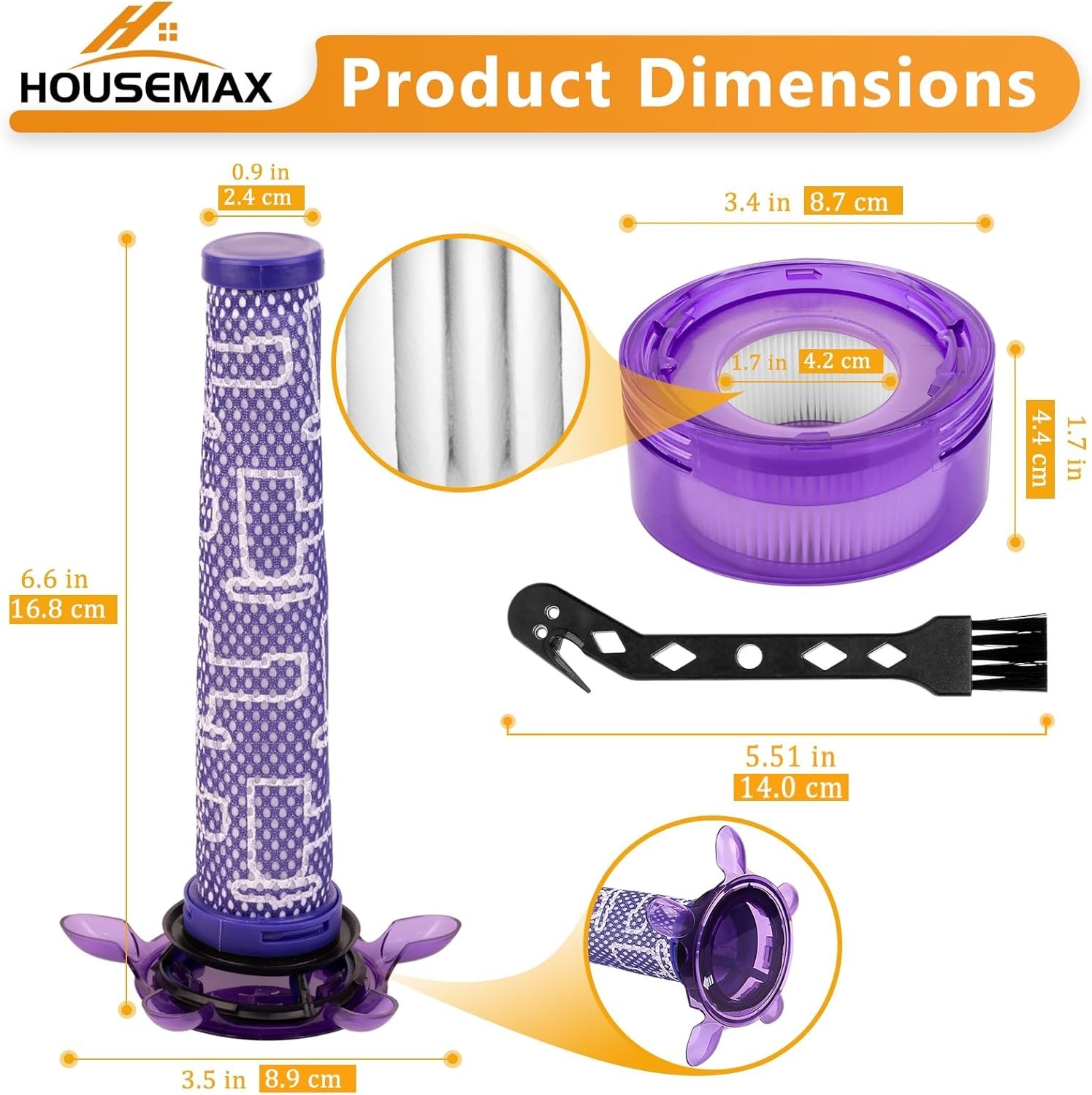 Upgraded V8 Filter Replacement Kit Compatible with Dyson V8 SV25 / V8 Animal …