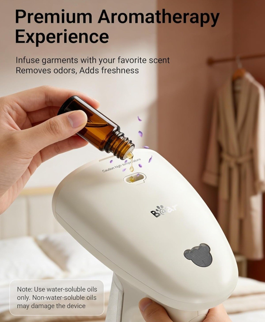 Bear Steamer for Clothes, Handheld Clothes Steamer,1300W Strong Power Garment…