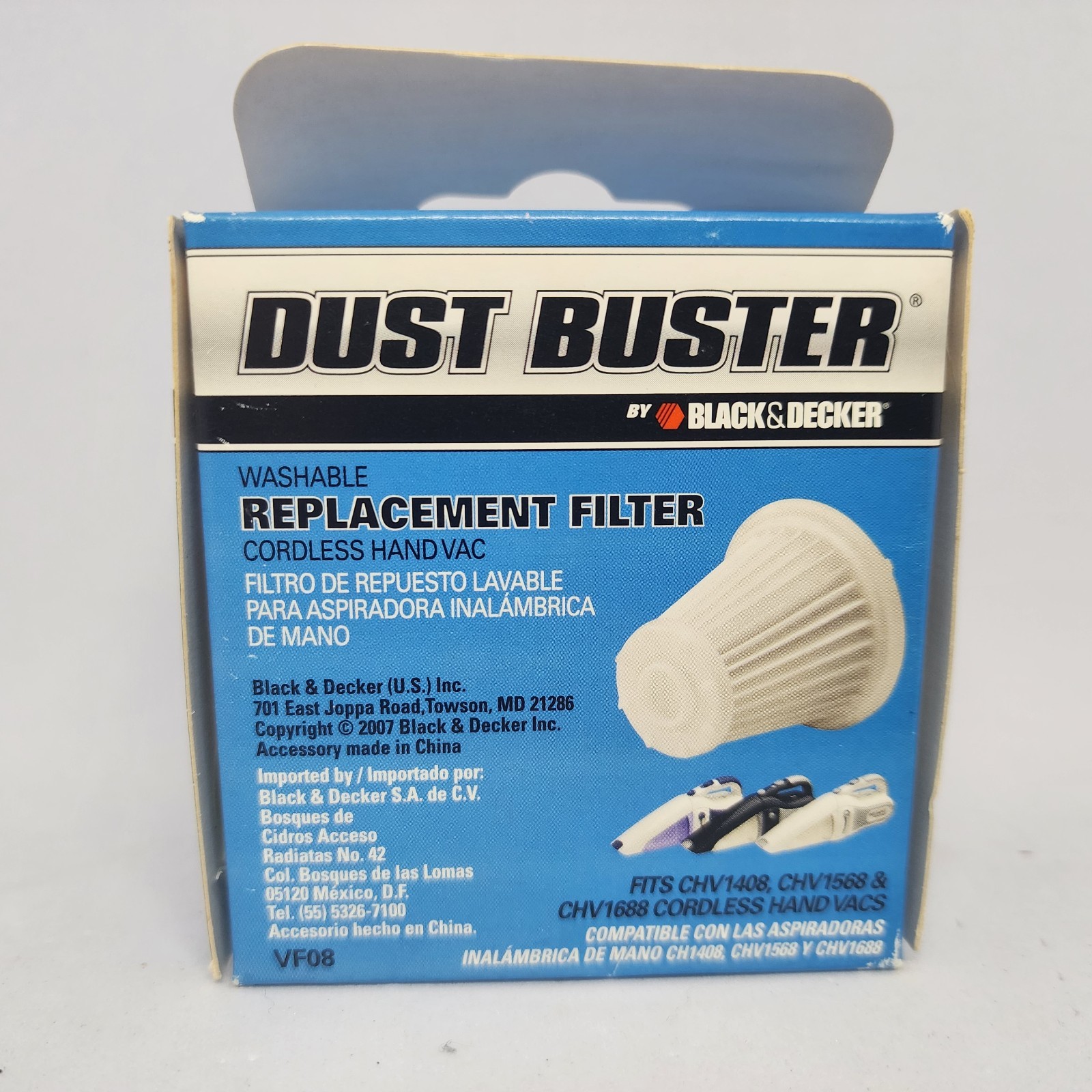 Dust Buster Washable Filter VF08 Replacement Cordless Hand Vac Black Decker NEW