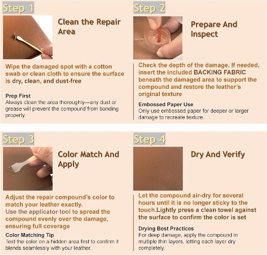 21Pcs Leather & Vinyl Repair Kit | Repairs Tears, Holes, Scratches & Peeling on