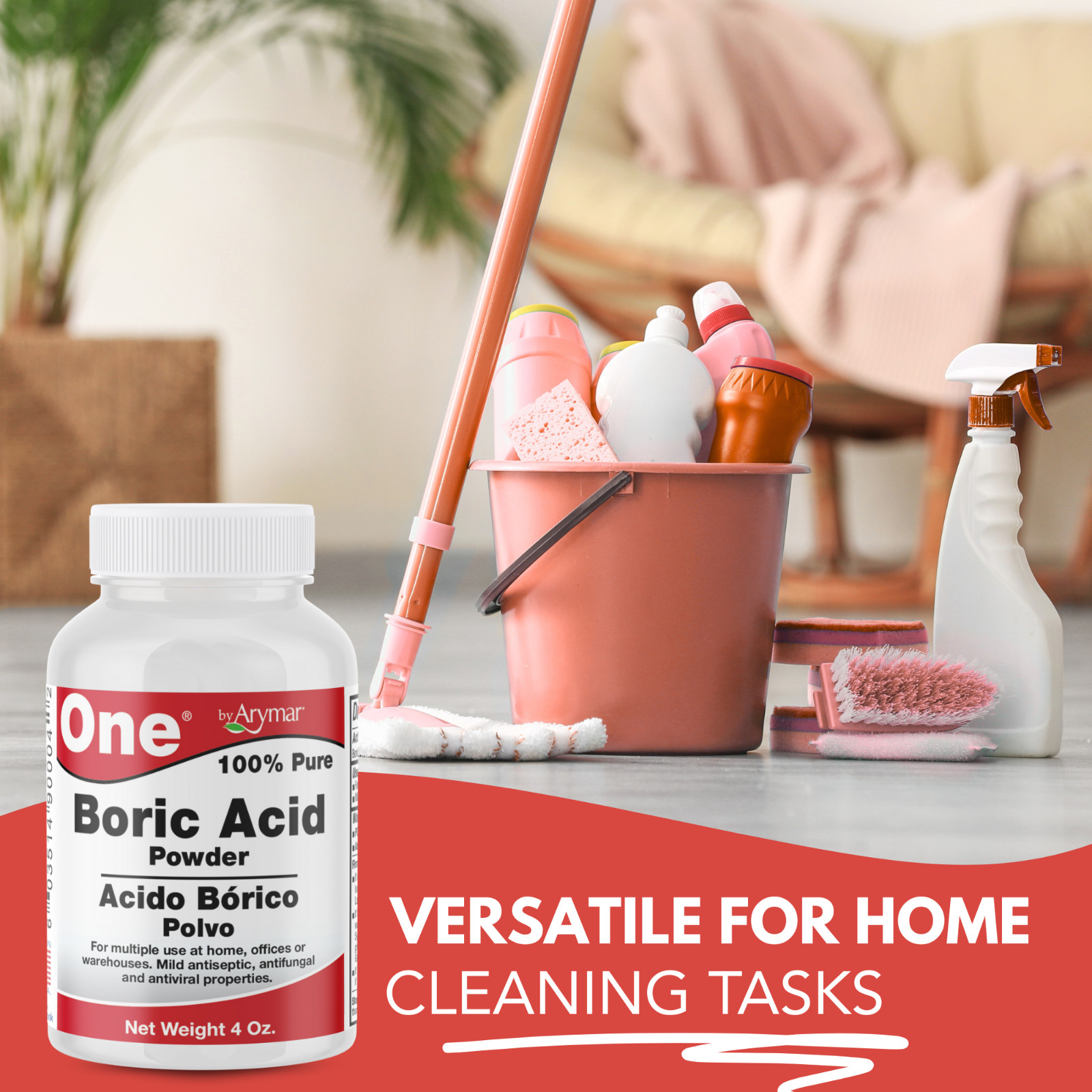 Arymar 100% Pure Boric Powder Granulated, Multi-Purpose Cleaner 4 fl oz (2-Pack)