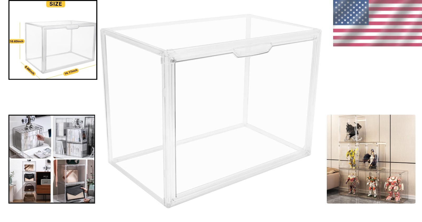 Stackable Transparent Storage Box with Lift-Off Lid – Perfect for Shoes & Toys
