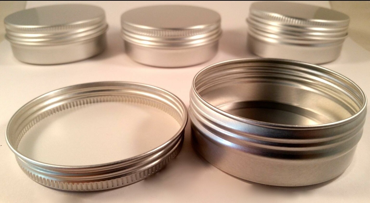 Aluminum Tin Screw Top Round Metal Container With Lid,Storage Jar Travel Tin can