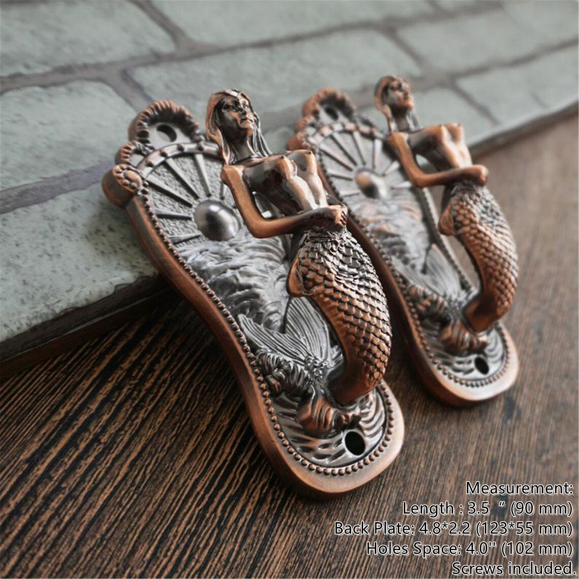 Vintage Bronze Mermaid Hooks Wall Hook Curtain Tie Backs Coat Hooks Coat Hangers