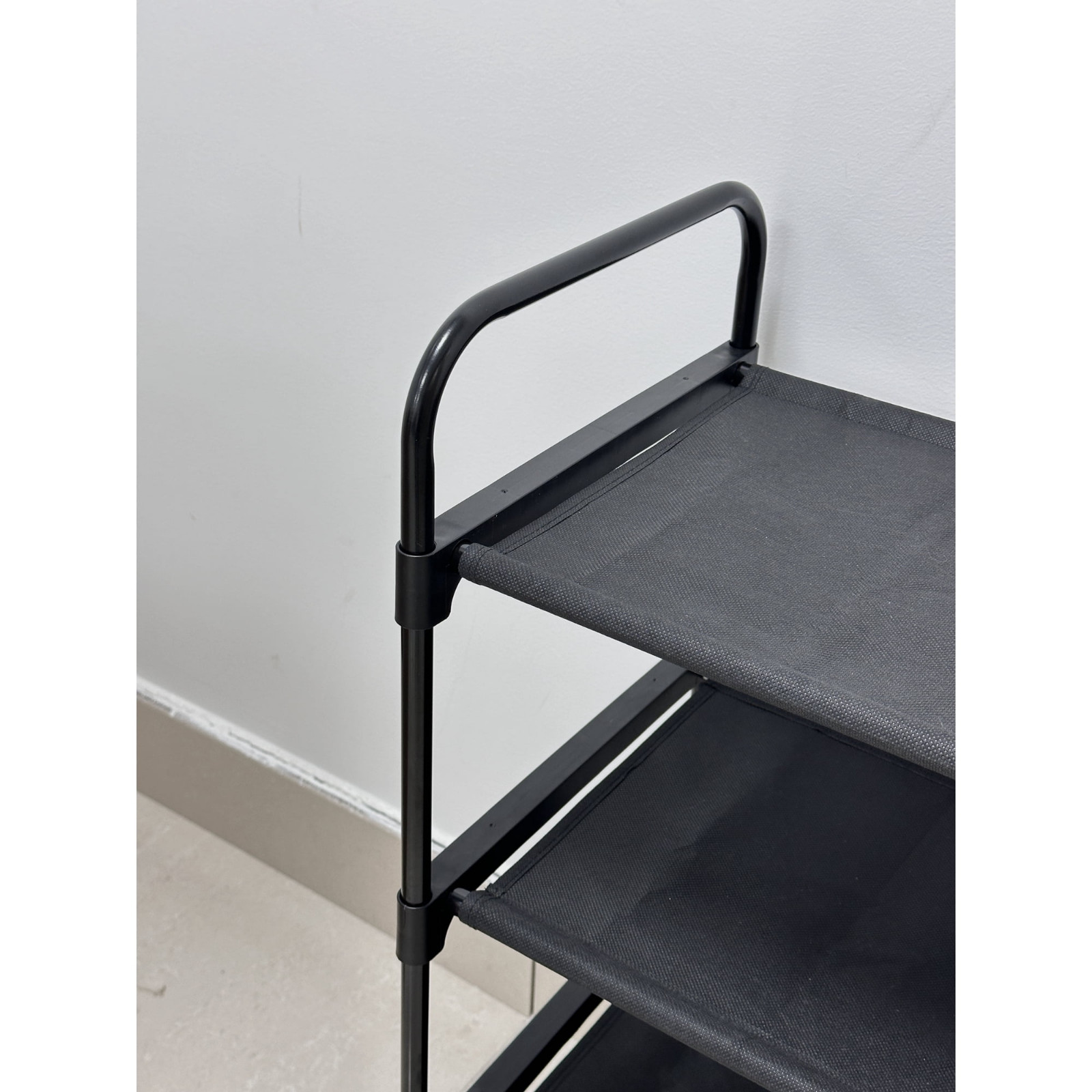 Mainstays 4 Shelf Closet Storage Organizer for Clothes with 2 Fabric Bins, Black