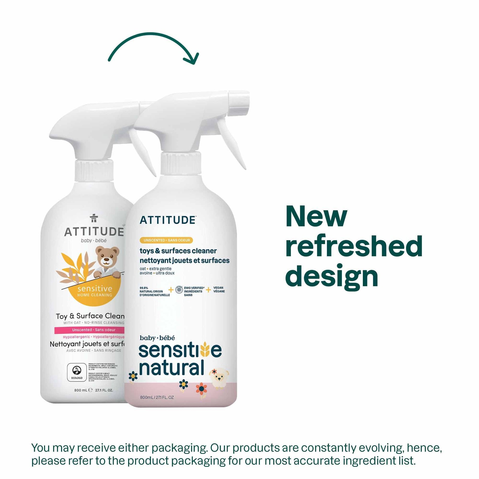 ATTITUDE Baby & Kids Toy Cleaner Spray for Sensitive 27.1 Fl Oz (Pack of 1)