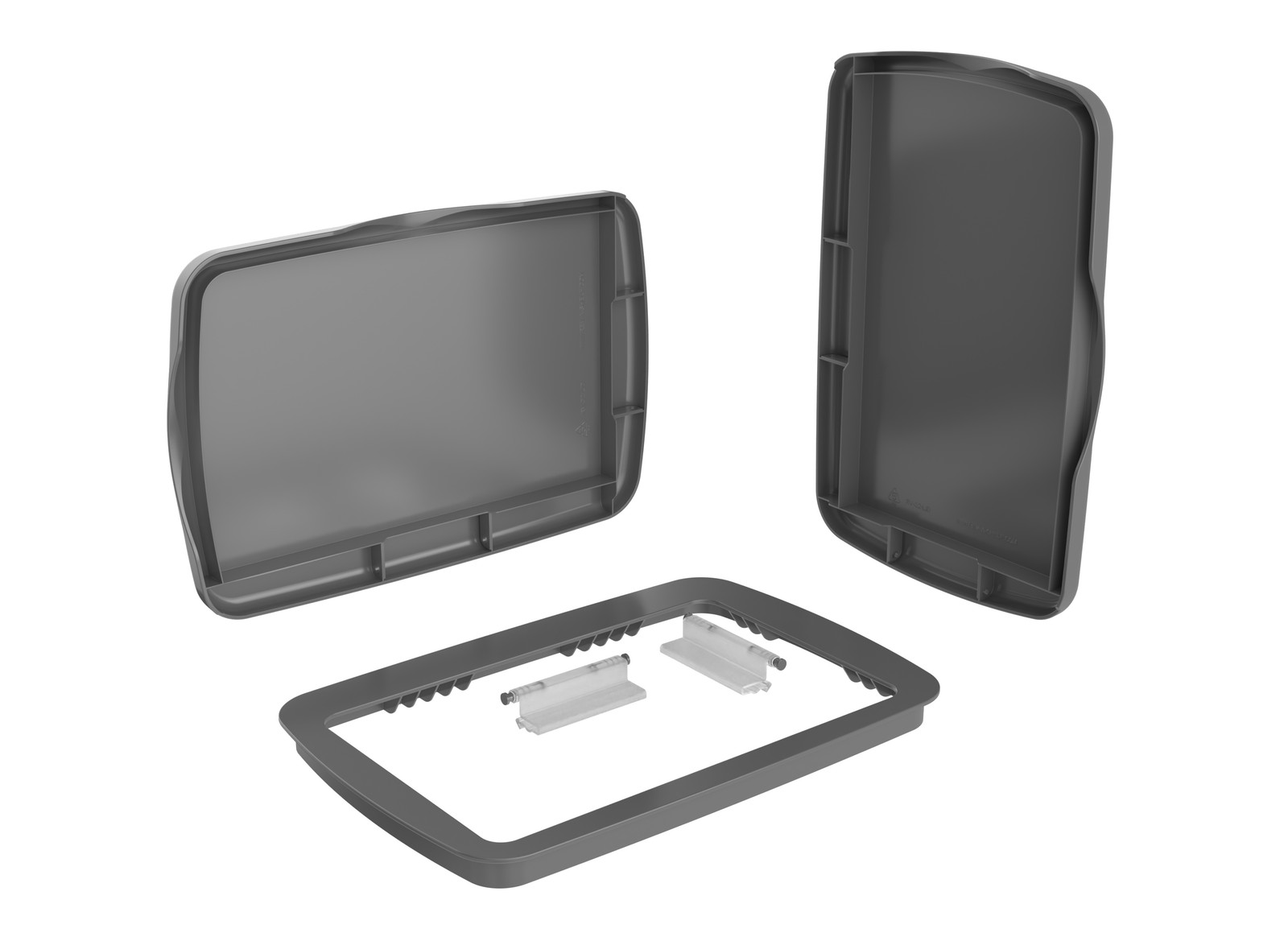 Rev-A-Shelf 27 qt. Trash Can Replacement Lid, Silver, RV-1024-LID-17-1