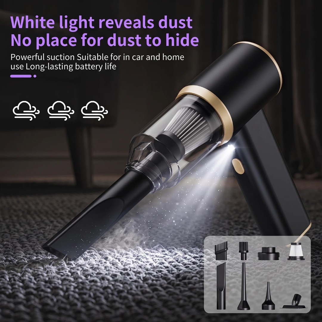 Portable Handheld Vacuum Cleaner Mini Car Vacuum Powerful USB Charging 5KPa