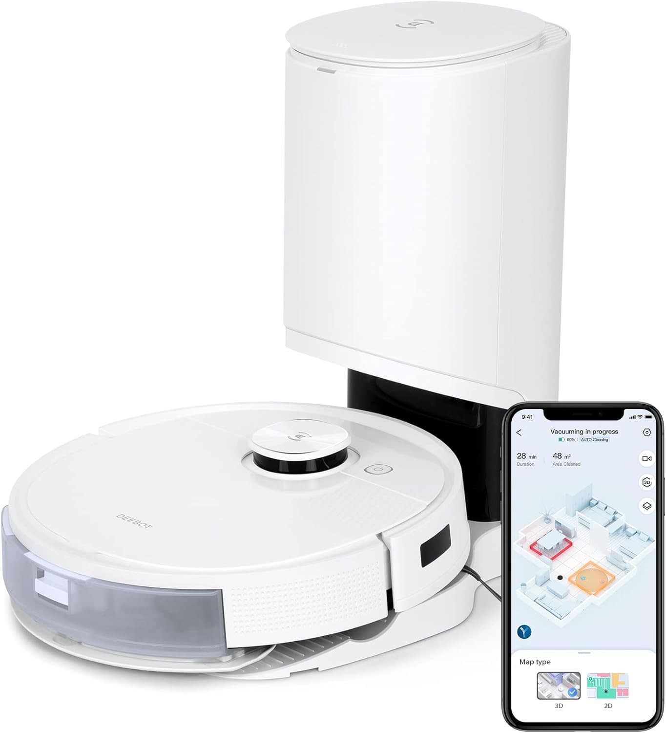 Empty Station – ECOVACS DEEBOT TEO+ Robot Vacuum and Mop Combo with Auto