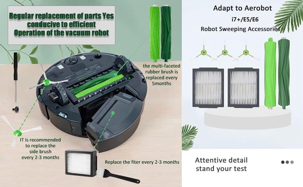 1 Set of Multi Surface Rubber Brushes 3 HEPA Filters 6 Edge Sweeping Brushes