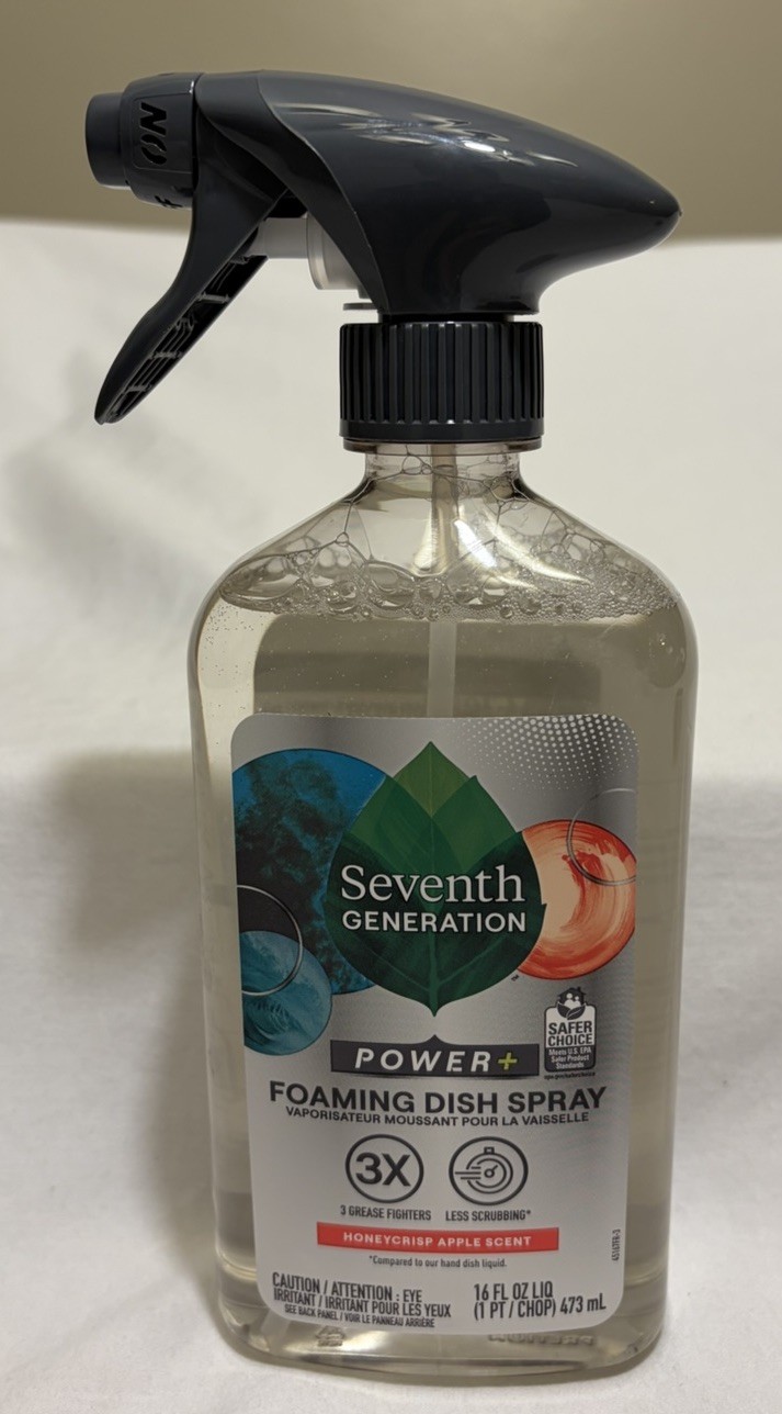 Seventh Generation Power+ Foaming Dish Spray Honeycrisp Apple Scent 16 fl oz NEW