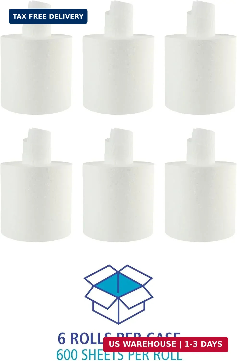 Bathroom Center-Pull Disposable Hand Paper Towel Roll, 2-Ply, 7.6 x 8.