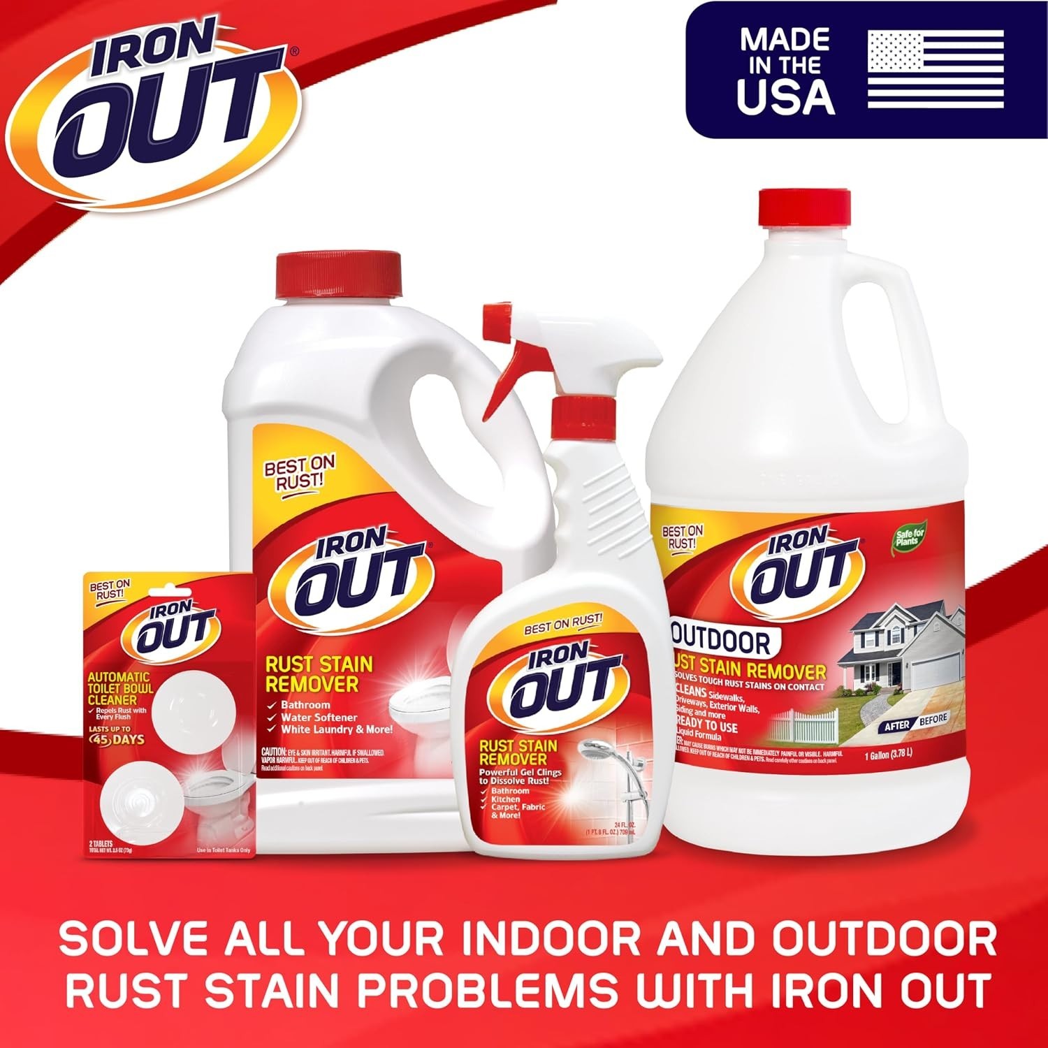 Easy-to-Use Rust Stain Remover Gel – 24 oz Spray for Indoor and Outdoor Cleaning
