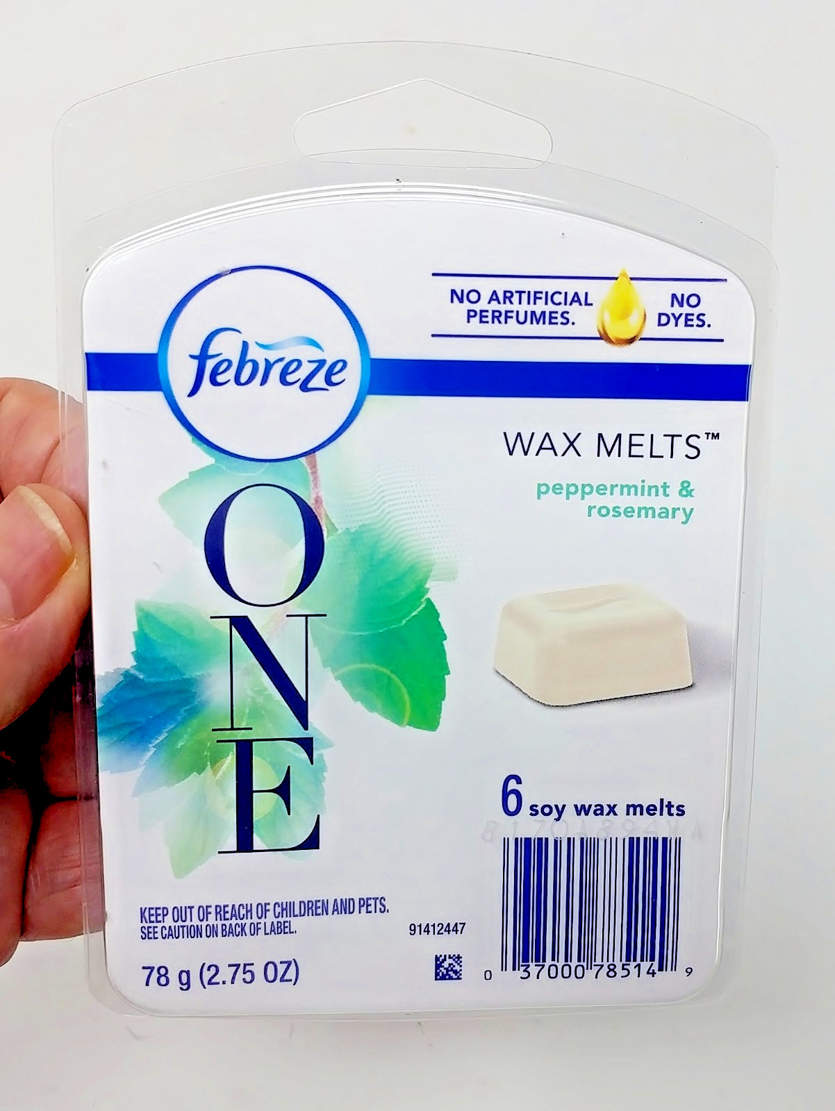 Febreze One 2.75 Oz Peppermint & Rosemary 6 Count Soy Wax Melts