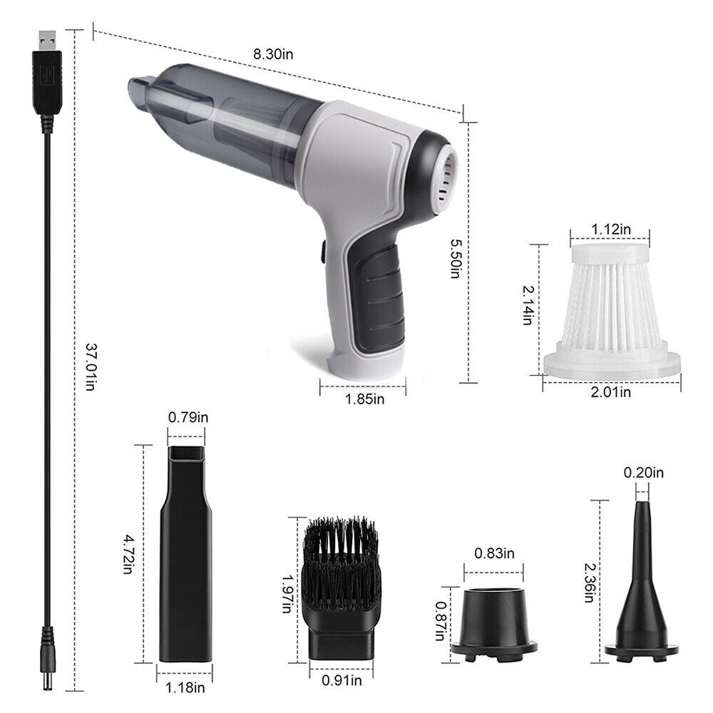 3 in 1 Upgrade Car Vacuum Cleaner Air Blower Wireless Handheld Rechargeable Mini