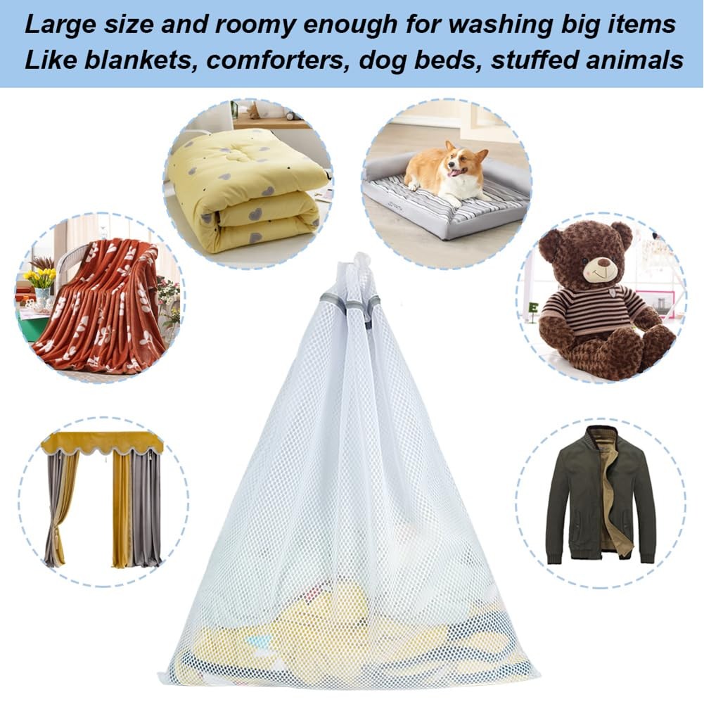 Vivifying Extra Large Mesh Laundry Bag, 2 Pack XXL Oversize Honeycomb Mesh Wash