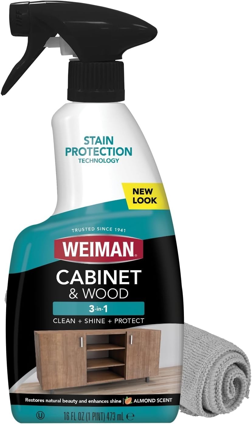 16 Fl Oz Wood Clean & Shine Spray – Almond Scent, Ideal for Furniture & Cabinets
