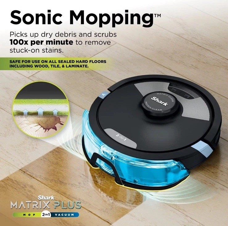 Shark Matrix Plus 2in1 Robot Vacuum & Mop with Sonic Mopping Matrix 2610WA NEW