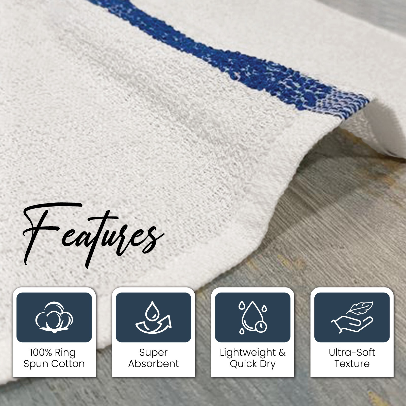 10 LB ASSORTED STRIPE BAR TOWELS WIPERS CLEANING CLOTHS LOW LINT HERRINGBONE