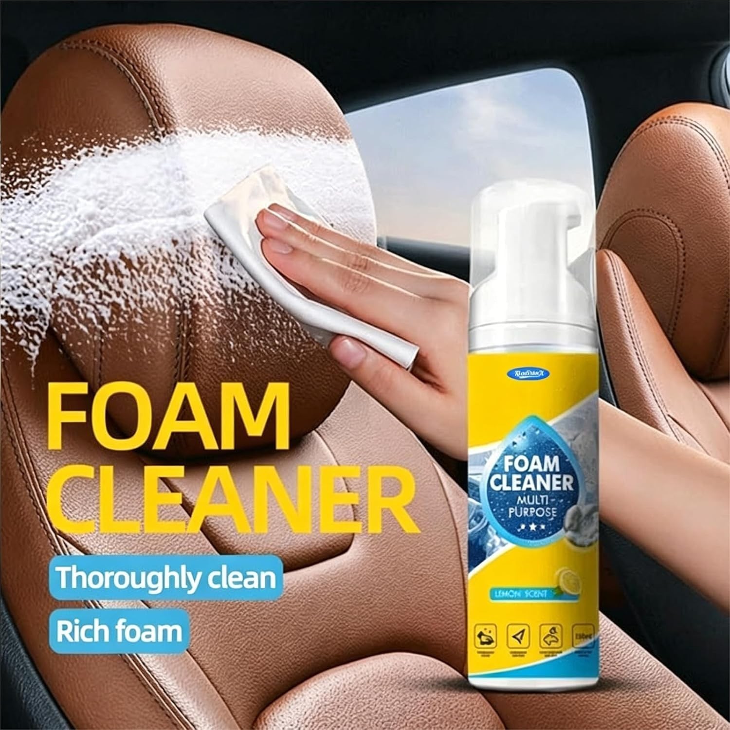 4-in-1 Multi-Enzyme Foam Cleaner, All-Purpose Spray 5oz with Sponge & Towel