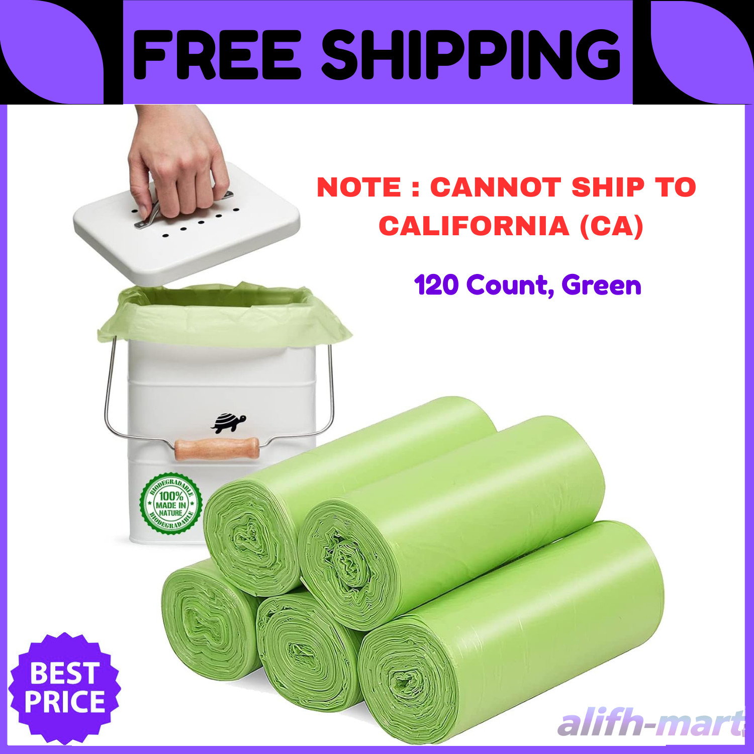 120 Counts Mini Garbage Bags, 1.2 Gallon Small Compostable Trash Bags, Sm