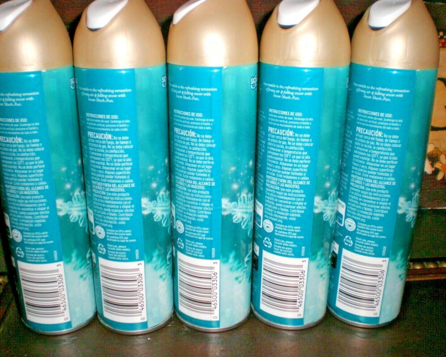 5 Glade SNOW MUCH FUN Air Freshener Room Spray Frosty Air and Cooling Snow Scent