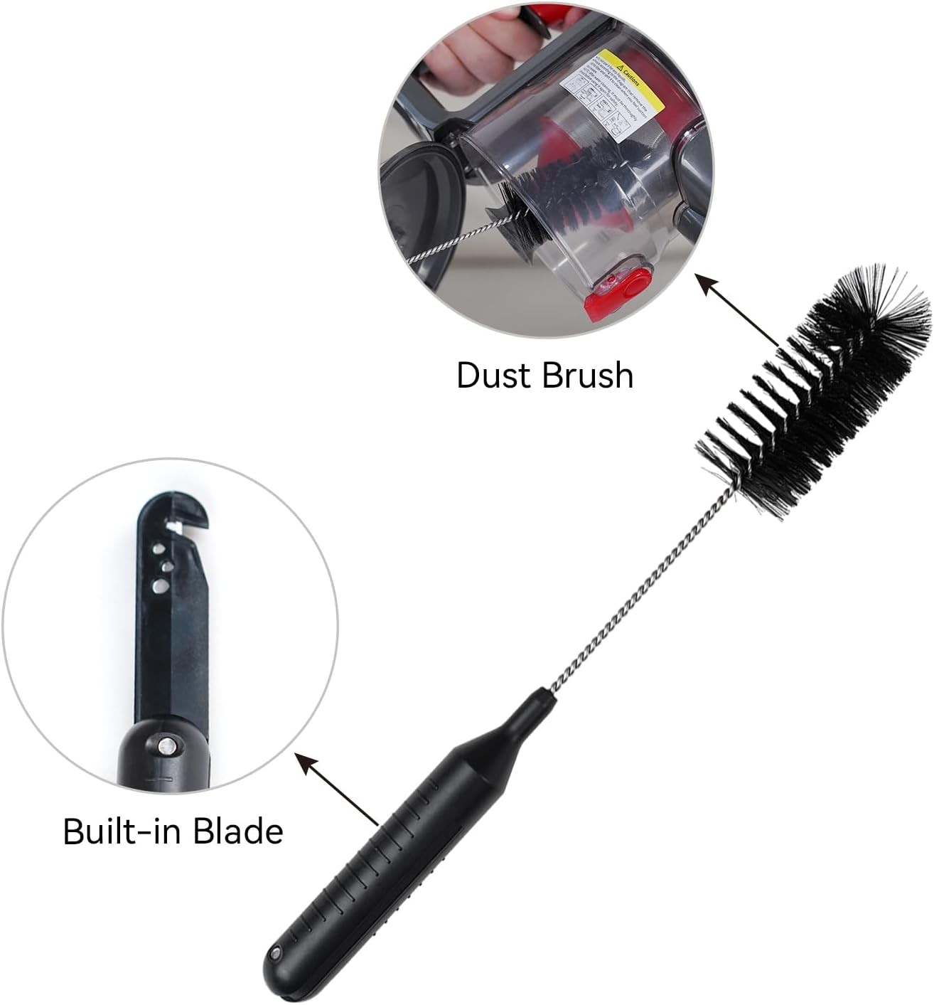 2 PCS Vacuum Cleaner Cleaning Brush 11.02 Inch 2 in 1 Cleaning Tool Clean Hair