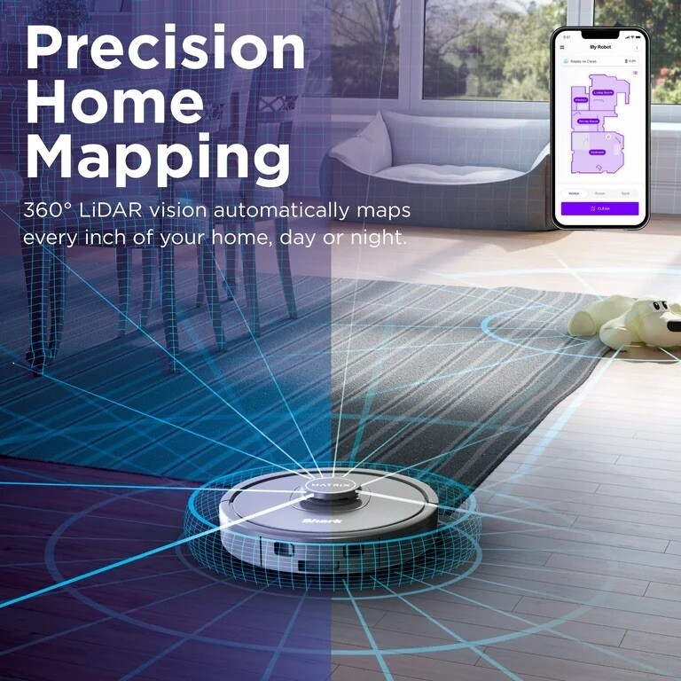 Shark Matrix Self-Emptying Robot Vacuum Home Mapping – Grey