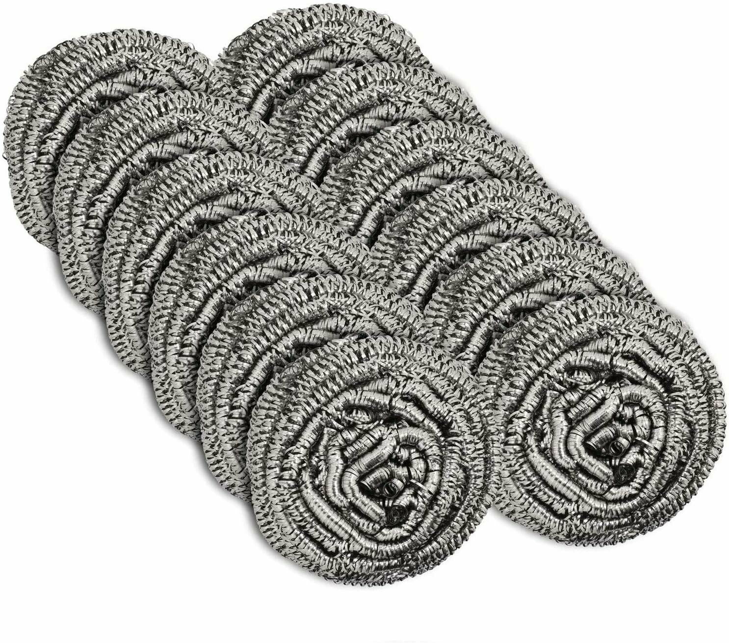 12 Pieces Stainless Steel Kitchen Cleaning Sponges Scouring Pad Steel Wool Scrub
